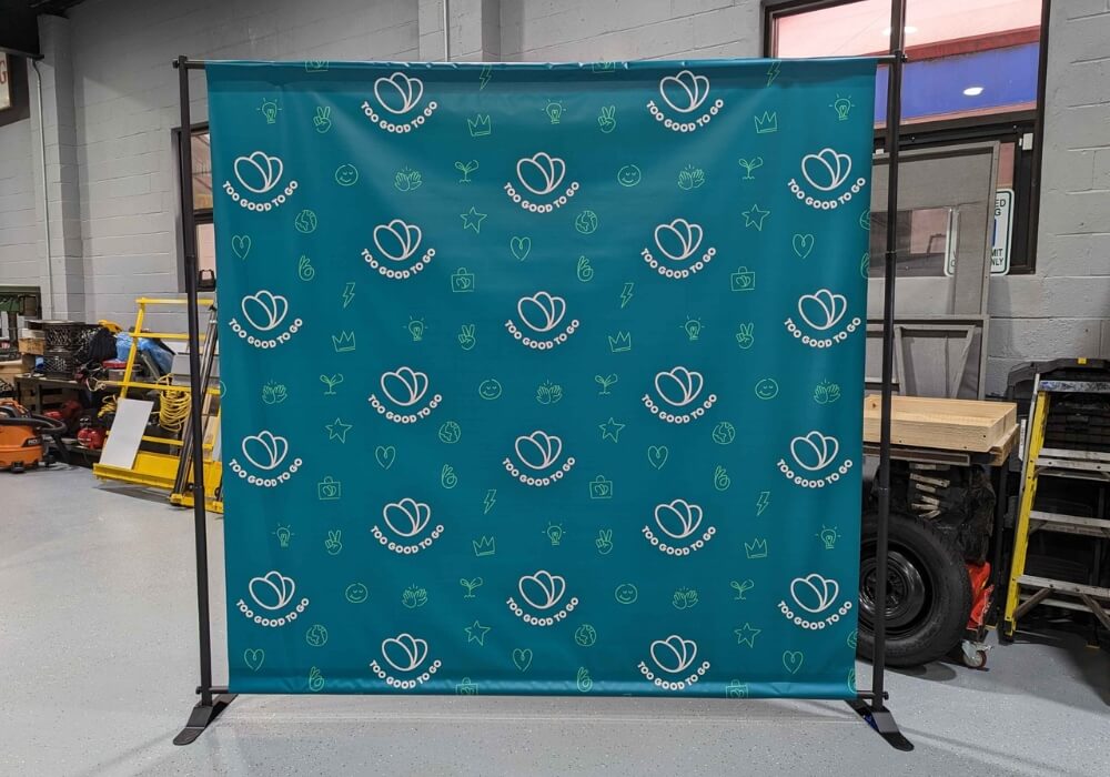 dark green backdrop step repeat banner for event and tradeshows scaled